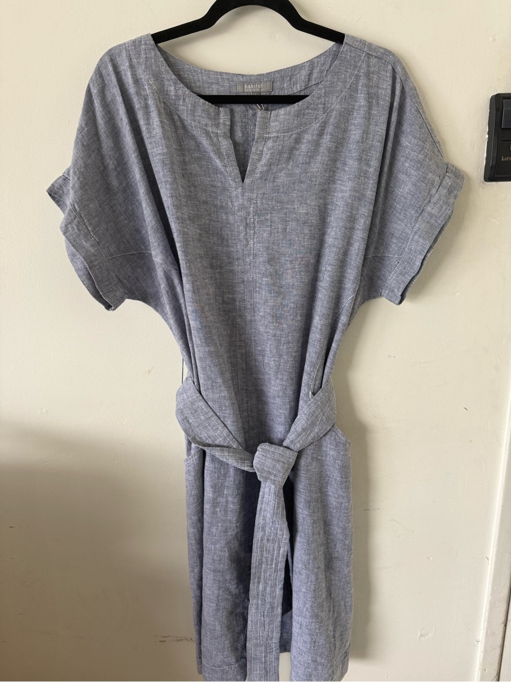 NWT-Habitat Bethany Dress in Indigo Linen, Sz L - Picture 3 of 9